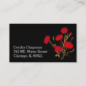 Rode anjerventilator, speciaal gepersonaliseerd zw visitekaartje (Achterkant)