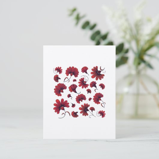 Rode anjnenvectorpatroonventilator bedankkaart (Staand voorkant)