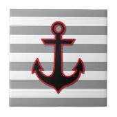 Rode anker, bootanker, scheepsanker, strips tegeltje (Voorkant)