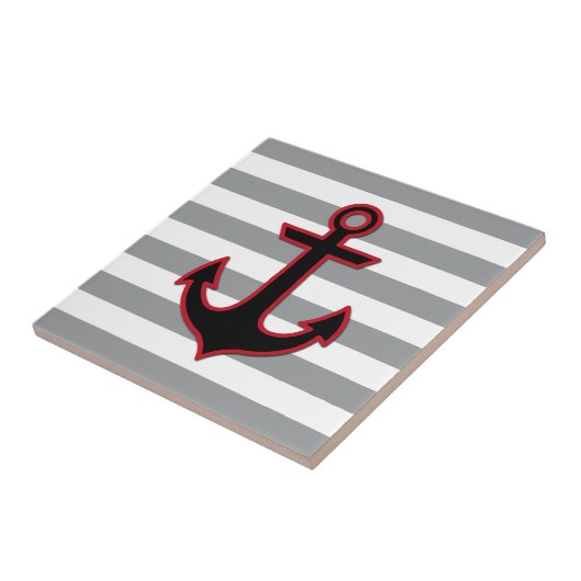 Rode anker, bootanker, scheepsanker, strips tegeltje (Zijkant)
