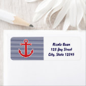 Rode Anker Nautilus Blauw & Witte Adreslabels Etiket (Insitu)