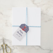 Rode Anker Nautilus Blauw & Witte Streep Cadeaubij Cadeaulabel (Met Touw)