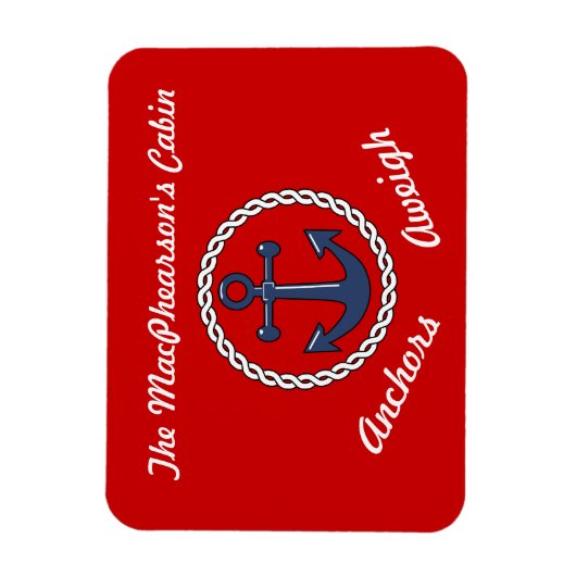 Rode Ankers wegen Stateroom Deur Marker Magneet (Verticaal)