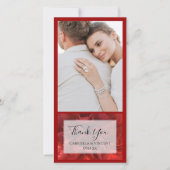 Rode annatie Floral bruiloft Dank je Bedankkaart (Voorkant)