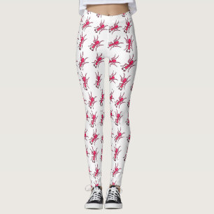 Rode anten op witte Leggings