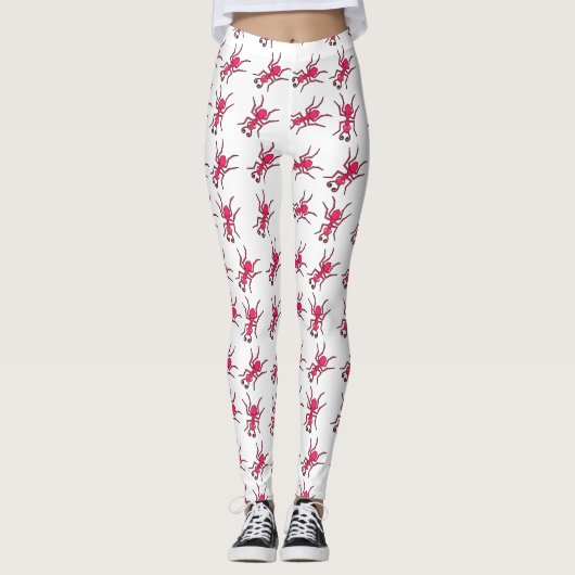 Rode anten op witte Leggings (Voorkant)