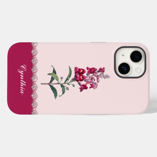  rode anterinumventilator met roze accenten Case-Mate iPhone case (Achterkant (horizontaal))