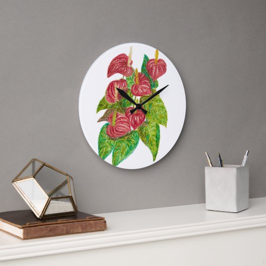 Rode Anthurium bloemen Grote Klok (Kantoor)