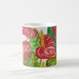 Rode Anthurium bloemen Koffiemok