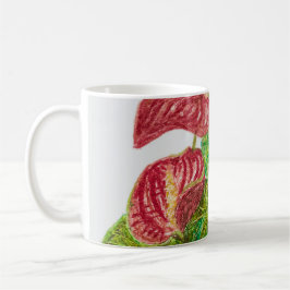 Rode Anthurium bloemen Koffiemok