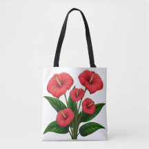 Rode Anthurium Bloemen met Groene Bladeren