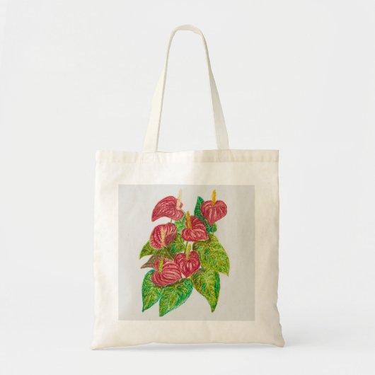 Rode Anthurium bloemen Tote Bag (Voorkant)