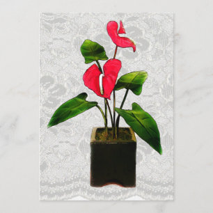 Rode anthurium in Planter Kaart