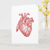 Rode Antiek anatomisch hart Kaart (Gele Bloem)