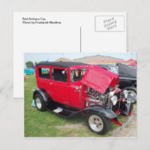 Rode Antiek auto Briefkaart (Voorkant / Achterkant)