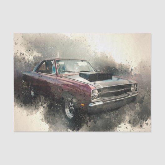 rode Antiek auto-ontkoppeling Tissuepapier (Voorkant)