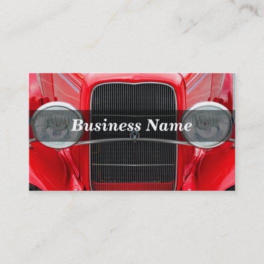 Rode Antiek auto Visitekaartje (Voorkant)