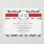 Rode Antiek Elegant Wedding Uitnodiging (Achterkant)