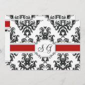 Rode Antiek Elegant Wedding Uitnodiging (Voorkant / Achterkant)