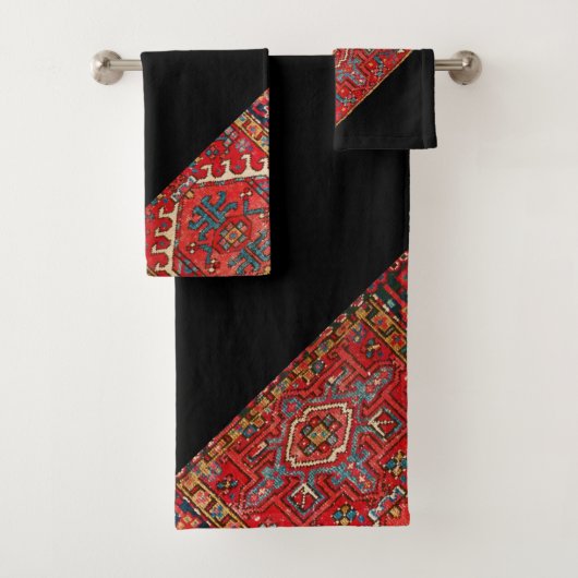 Rode Antiek oosterse Perzische Bad Handdoek (Insitu)