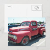 Rode Antiek vrachtwagen Briefkaart (Voorkant / Achterkant)