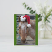 Rode Appaloosa met Santa Hat Feestdagenkaart (Staand voorkant)