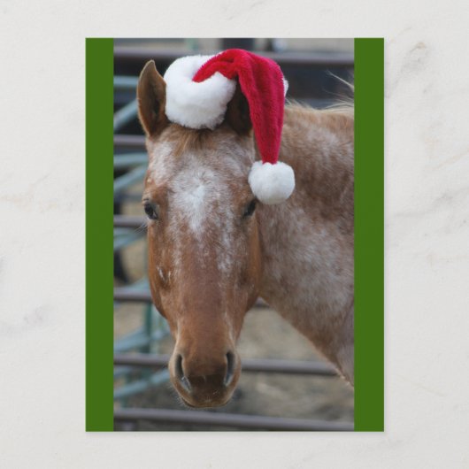 Rode Appaloosa met Santa Hat Feestdagenkaart (Voorkant)