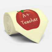 Rode appel, A+ stropdassen voor leerkrachten, eenm (Opgerold)