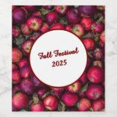 Rode appel aanpasbaar wijn etiket (Enkel label)