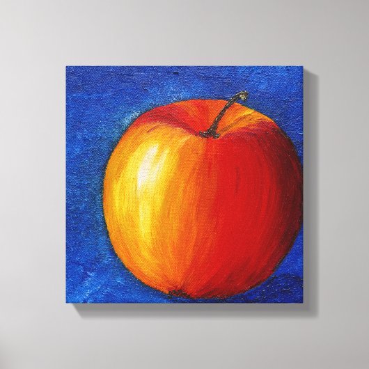 Rode appel - Afdruk van doek met stille levensduur Canvas Afdruk (Voorkant)