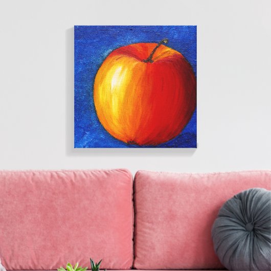 Rode appel - Afdruk van doek met stille levensduur Canvas Afdruk (Insitu (Woonkamer))