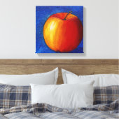 Rode appel - Afdruk van doek met stille levensduur Canvas Afdruk (Insitu (Slaapkamer))