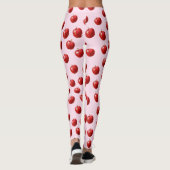 Rode appel aquarelpatroon stropdas leggings (Achterkant)