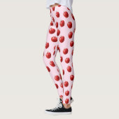 Rode appel aquarelpatroon stropdas leggings (Links)