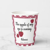 Rode appel baby shower papieren bekers (Voorkant)