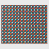 Rode Appel Blauw Cadeaupapier (Vlak)