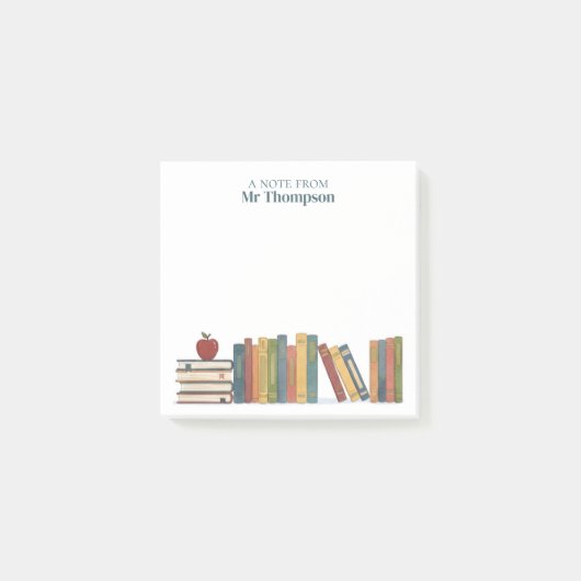 Rode Appel Boekenplank Persoonlijke Leerkracht Post-it® Notes (Voorkant)