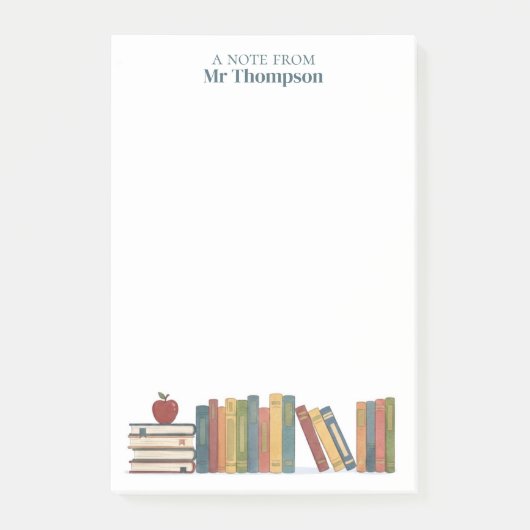 Rode Appel Boekenplank Persoonlijke Leerkracht Post-it® Notes (Voorkant)
