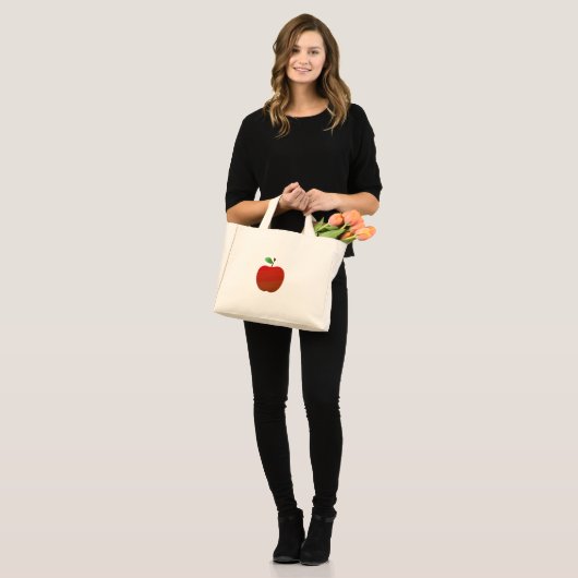 Rode appel boodschappentas mini tote bag (Voorkant (model))
