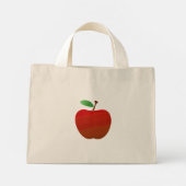 Rode appel boodschappentas mini tote bag (Achterkant)