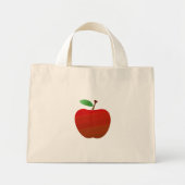 Rode appel boodschappentas mini tote bag (Voorkant)