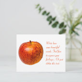 Rode appel briefkaart (Staand voorkant)