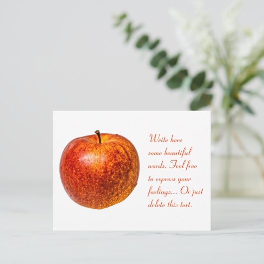 Rode appel briefkaart (Staand voorkant)