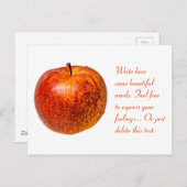 Rode appel briefkaart (Voorkant / Achterkant)