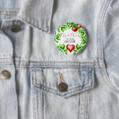 Rode Appel Bruidsmeisje Borrel Ronde Button 5,7 Cm (In situ)