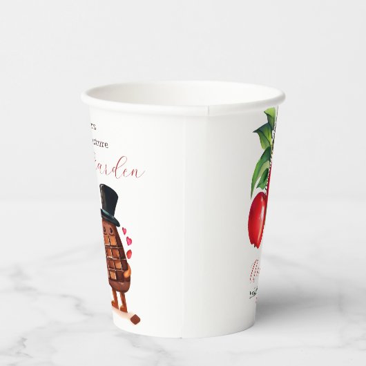 Rode Appel Bruidsmeisjesfeest Papieren Bekers (Rechts)