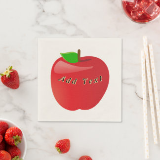 Rode Appel Cocktail Fruit Geïnspireerde Tafel Ecru Servet