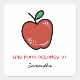 Rode appel Dit boek hoort bij de boekenplaat Vierkante Sticker