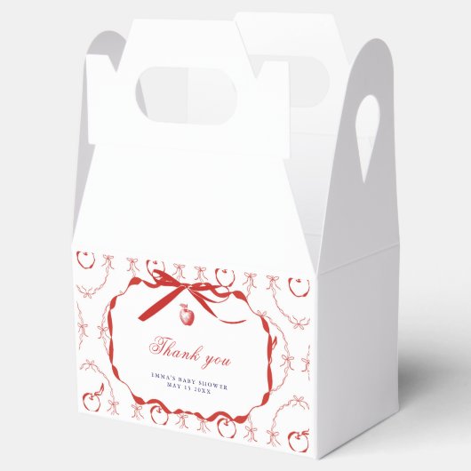 Rode appel Douche Favoriet Box Bedankdoosjes (Geopend)