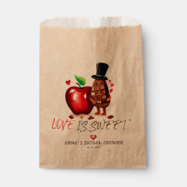Rode appel en chocolade paar Vrijgezellenfeest Bedankzakje